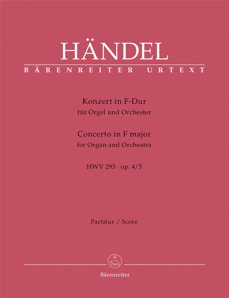 Organ Concerto Op4-5 Full Score